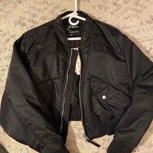 New with tags zara black bomber jacket